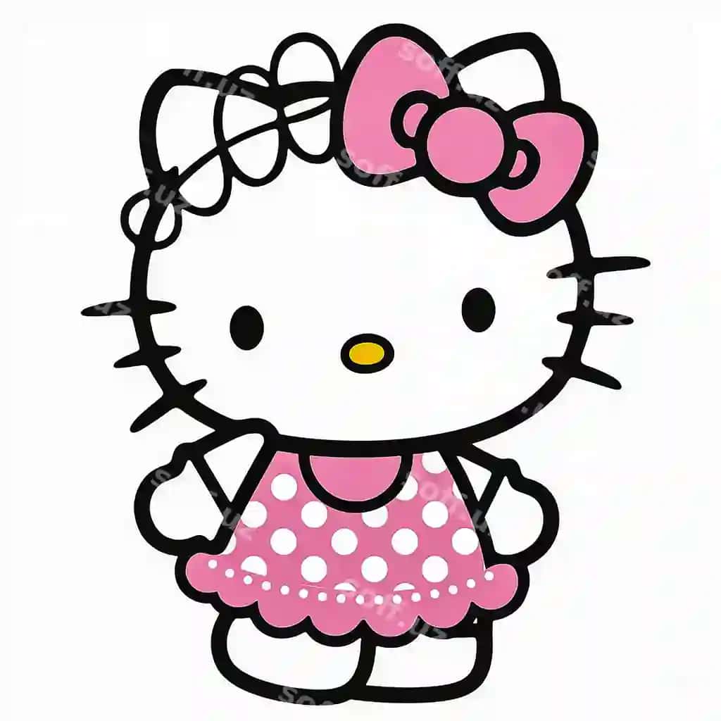 Chizish Hello Kitty gulrang qaytov bilan uni | Drawing hello kitty with pink bow it