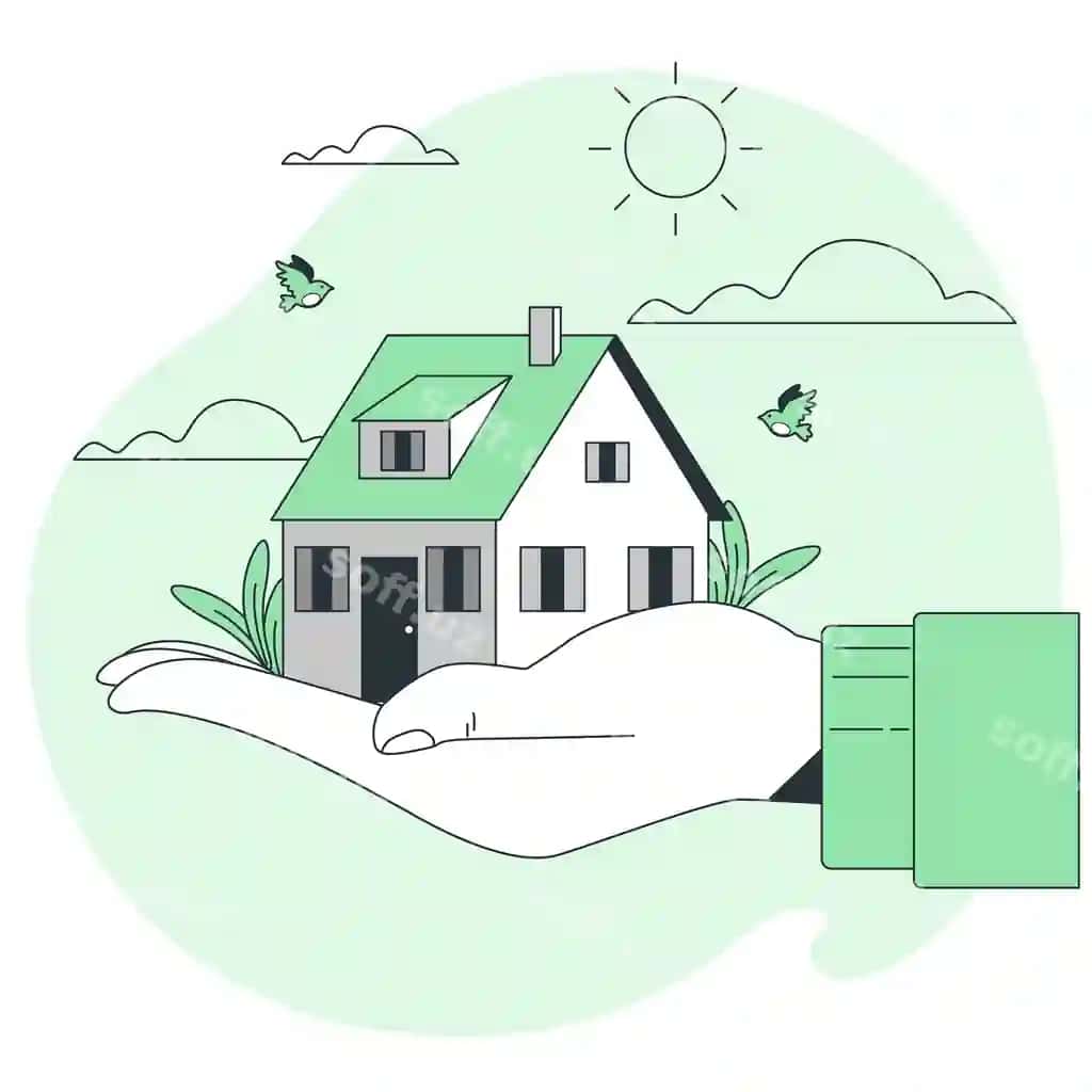 Kichkina uy tushunchasi tasviri | Tiny house concept illustration