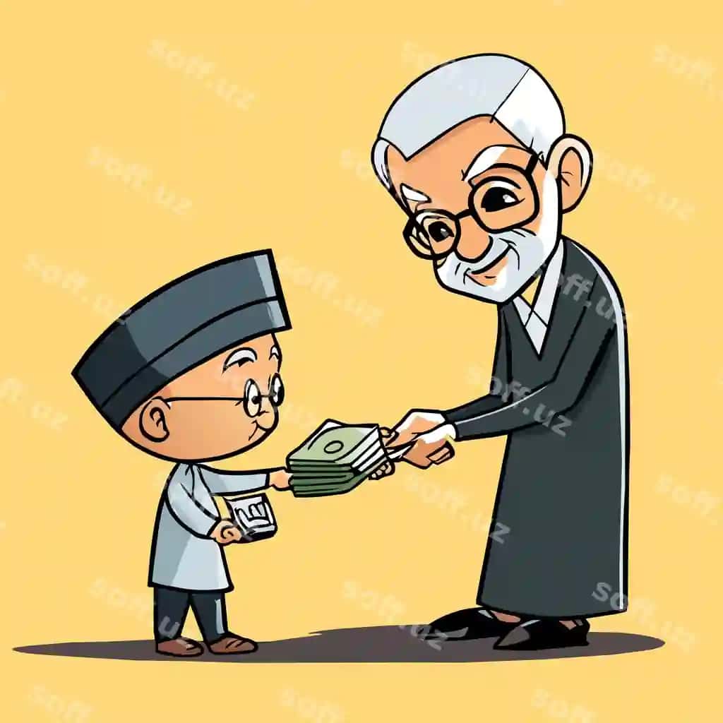 Issiq keksa erkak karyakaturka vektor grafikasi | Cozy elderly man cartoon vector graphic