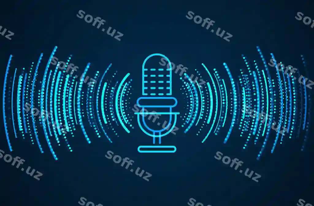 Podkast kontseptsiya mikrofoni kelajak texnologiyasi va ovoz yozish dalgasi | Podcast concept microphone with voice recording wave future technology