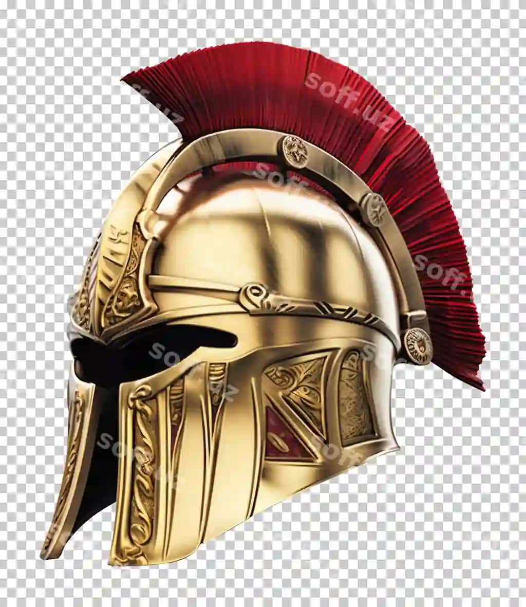 Yunon spartalik dubulg'asi izolyatsiya qilingan shaffof fon | Greek spartan helmet isolated transparent background