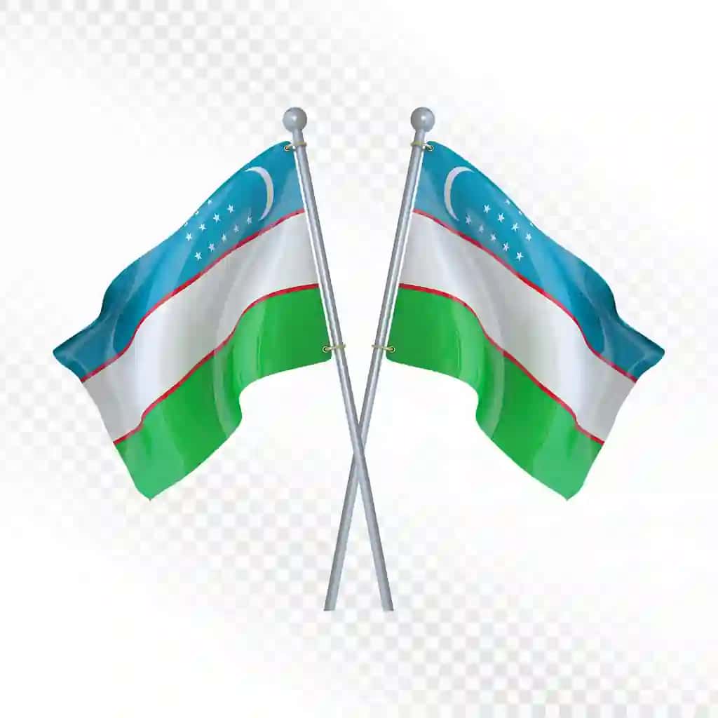 O'zbekiston bayroqlari vatanparvarlik ramzi sifatida mustaqillik ramzi sifatida chizilgan | Uzbekistan flags crossed patriotic symbol independence