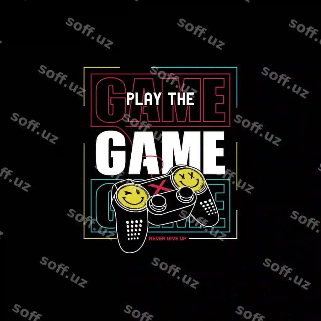 Vektor joystiklari shiori bilan o'yin maydonchasi tasviri | Vector joysticks game pad illustration with slogan