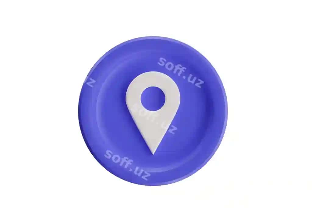3 o'lchovli joylashuv pini ikonka binafsha | 3d location pin icon purple