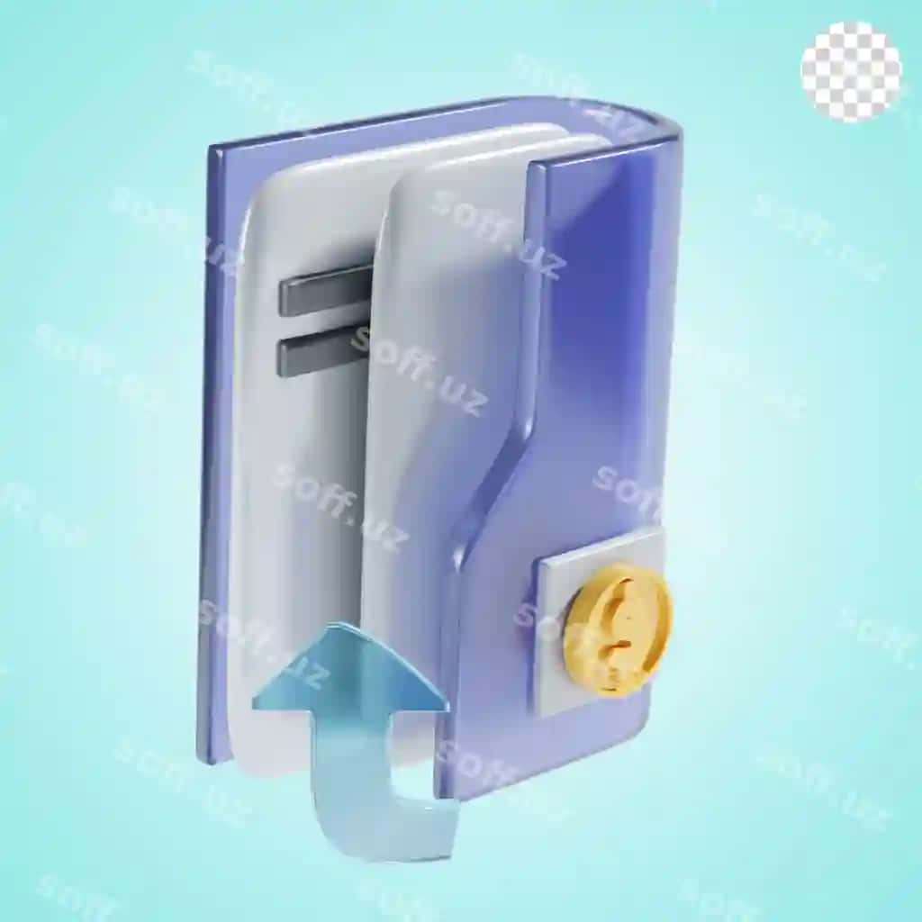 Moliya papkasi 3D ikon illyustratsiyasi | Financial folder 3d icon illustration