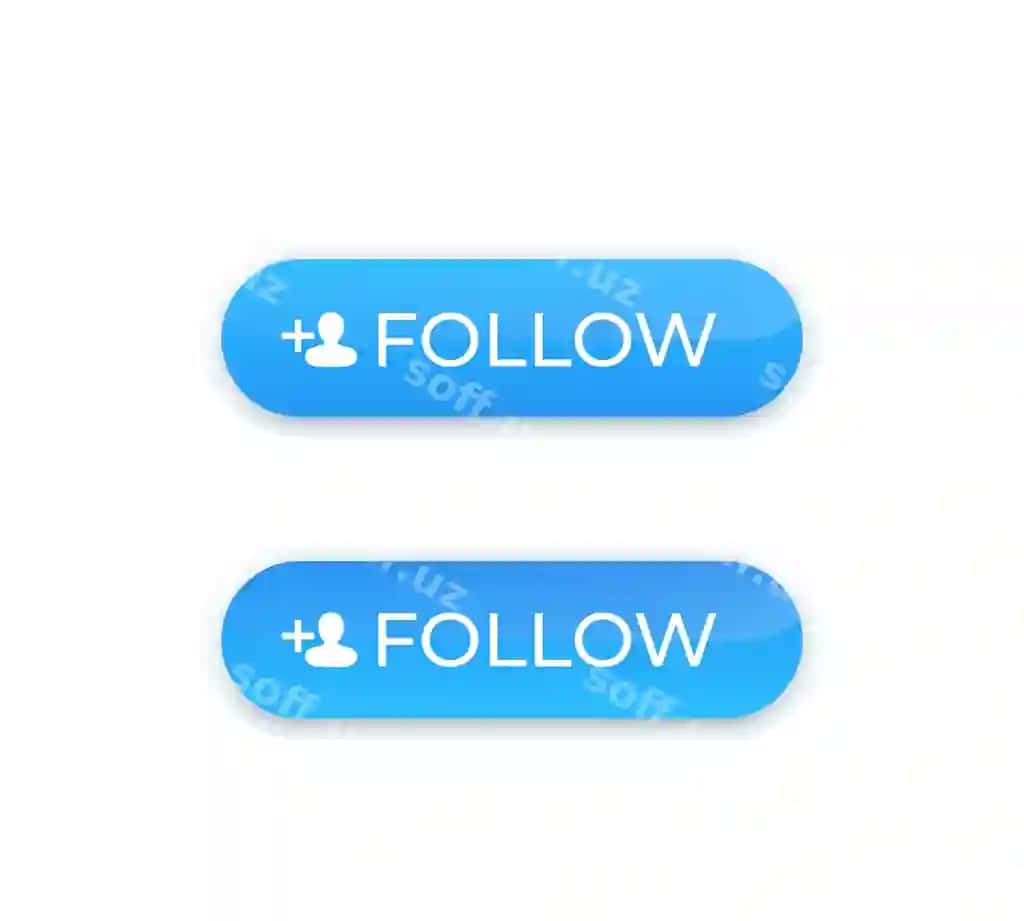 Follow tugmasi dizayn vektori | Follow button design vector