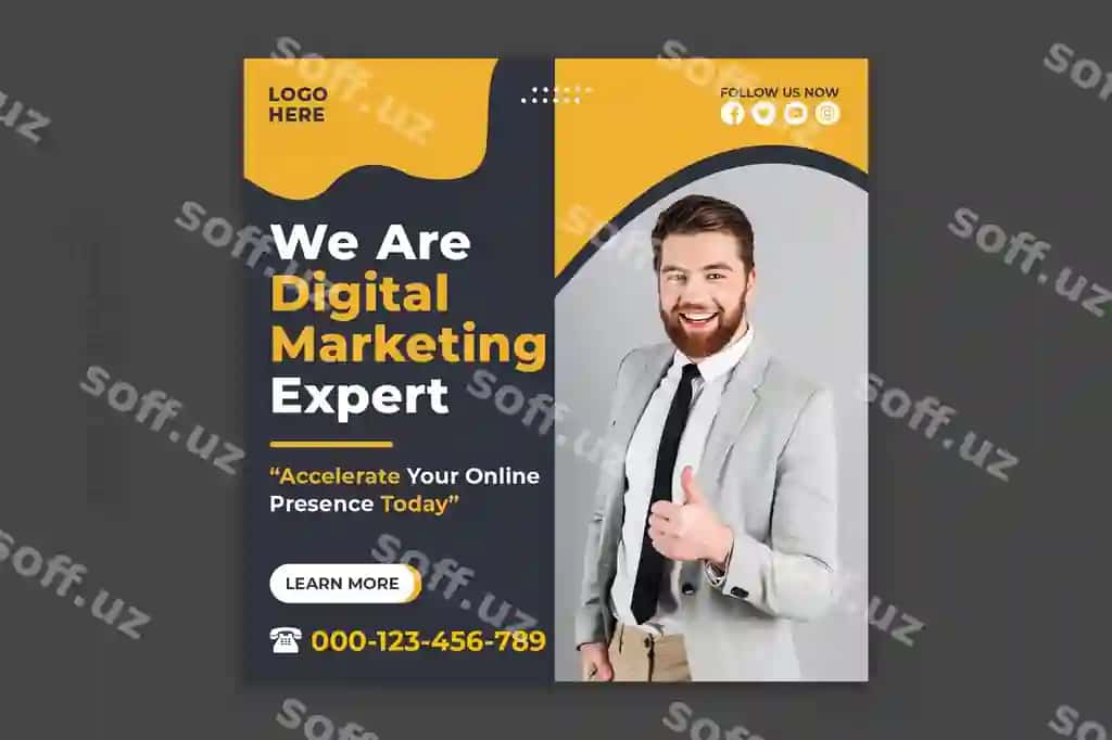 Biznes ijtimoiy tarmoqlar uchun post shabloni | Business social media post template