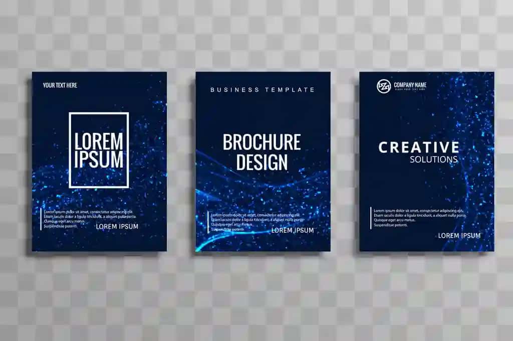 Mavhum ko'k biznes broshyura shablonlari dizayni | Abstract blue buisness brochure template design