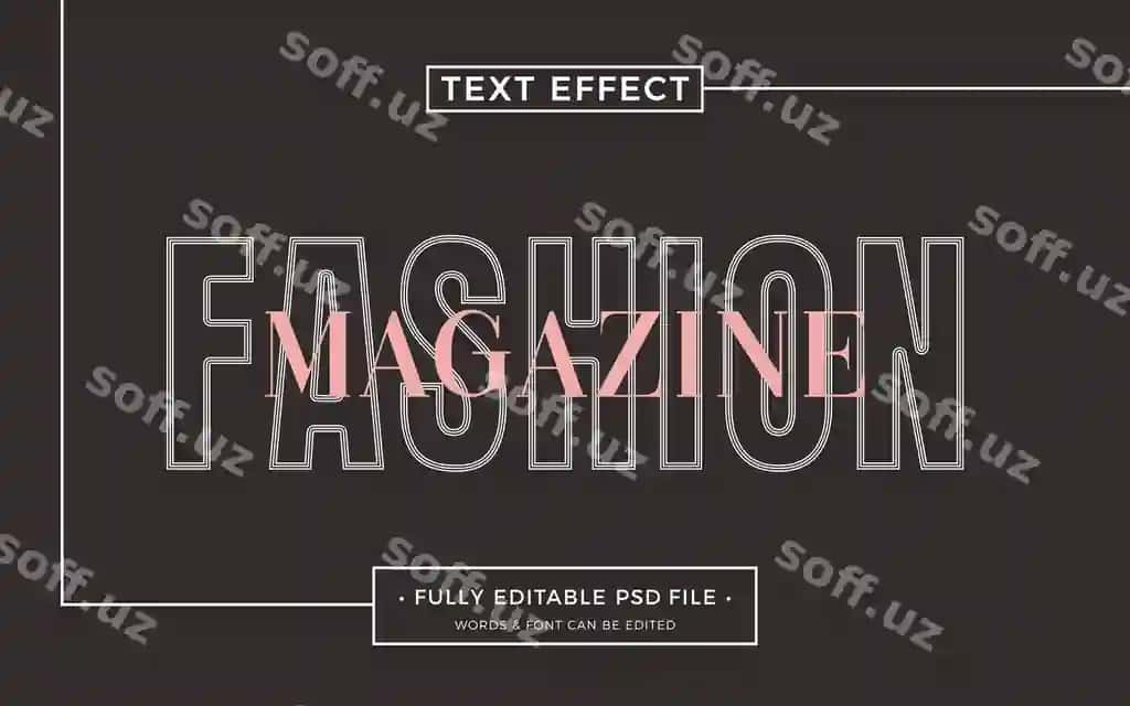 Moda jurnali matn effekti | Fashion magazine text effect