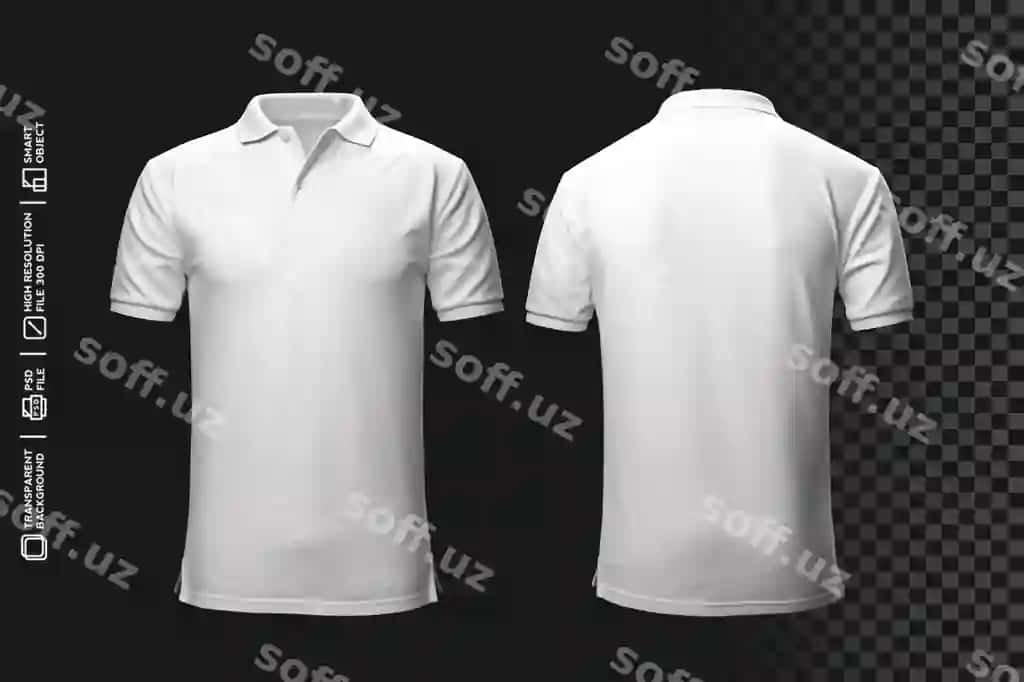 Toza stil polo rubagi mockup PSD oldi/orqasi brend identitetingiz | Clean stylish polo shirt mockup psd front back your brand identity