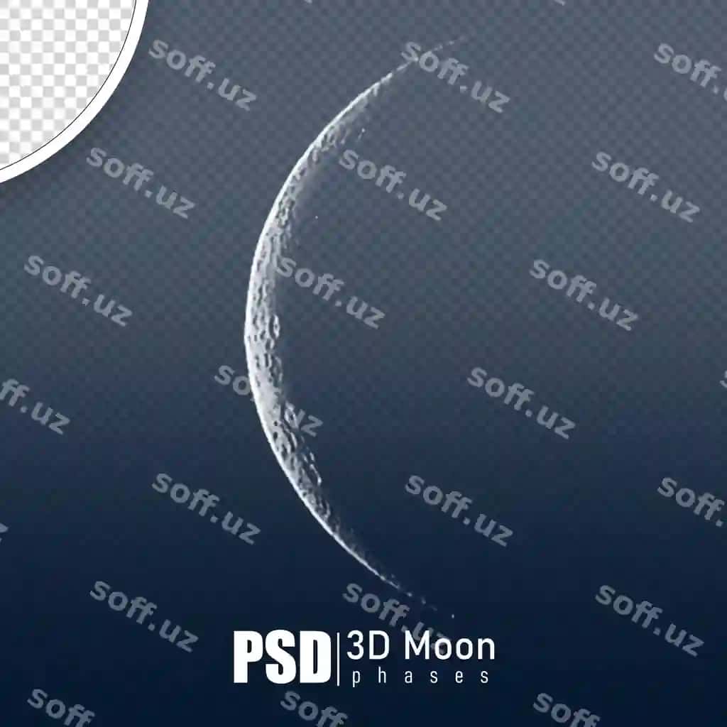 Psd oy fazalari 3D fonsiz real ko'rinishda ko'rsatiladi | Psd moon phases 3d render realistic with no background