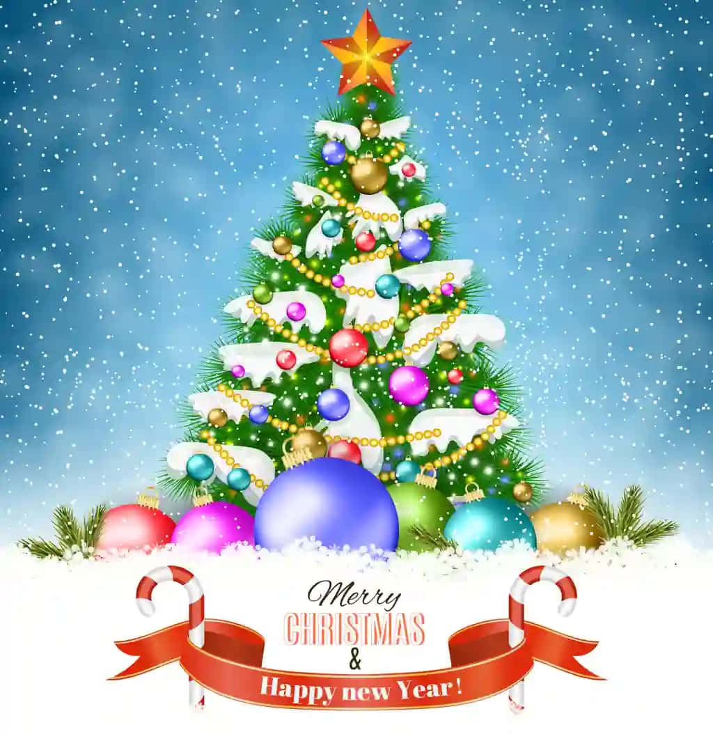Sovg'alar vektori bilan qishki fon | Winter background with presents vector