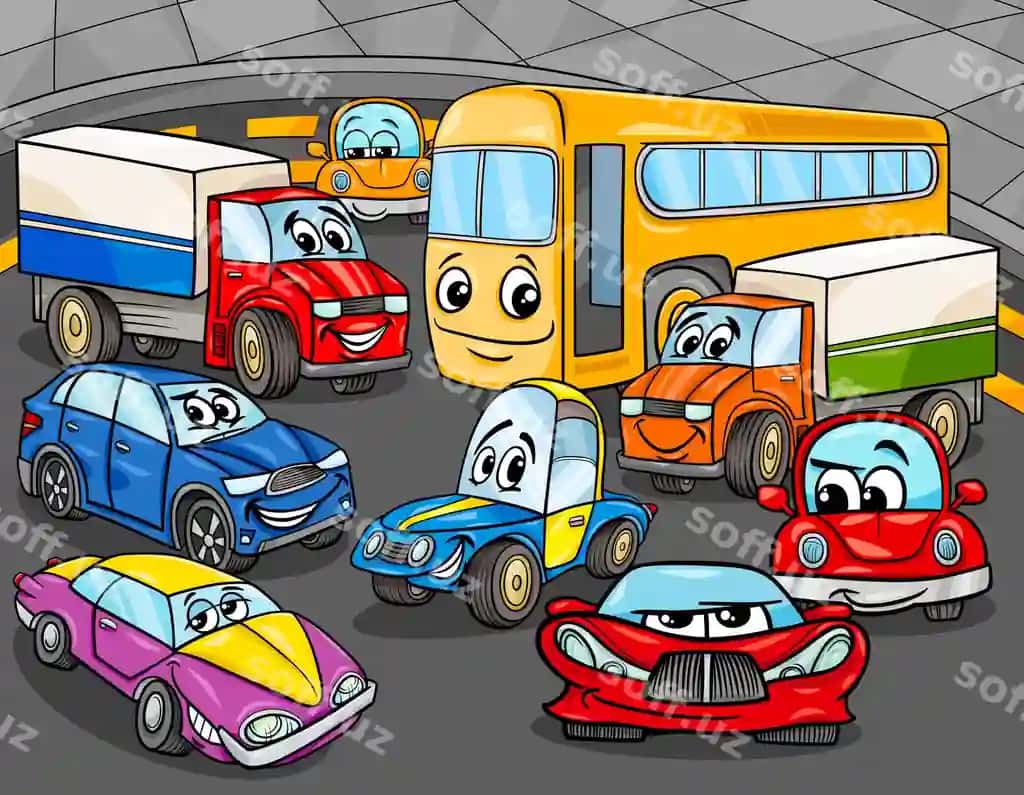 Mashina transport komiks qahramonlar guruhı | Car vehicles cartoon characters group