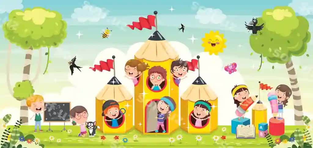 Mavhum tabiatda o'ynayotgan yoqimli bolalar | Cute children playing abstract nature