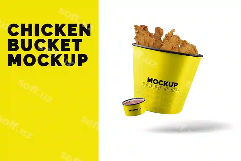 Tovuqlar bucket mockup | Chicken bucket mockup
