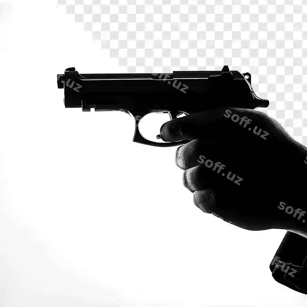 Quvshin tutgan qo'l HBO uslubi siluet plakati | Gun holding hand hbo style silhouette poster