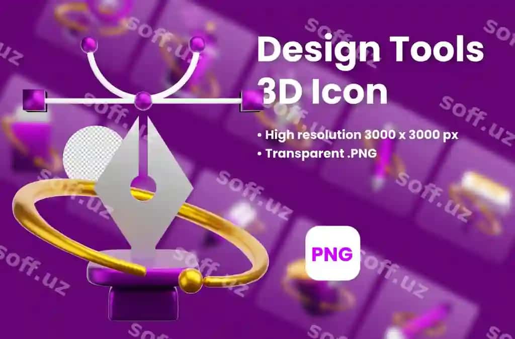 Vektor dizayn asboblari 3d ikon illustratsiyasi | Vector tool design tools 3d icon illustration