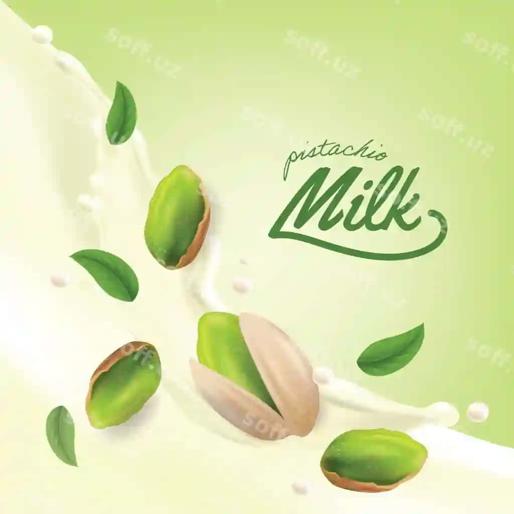 Realistik pistachio splosh illustratsiyasi | Realistic pistachio splash illustration