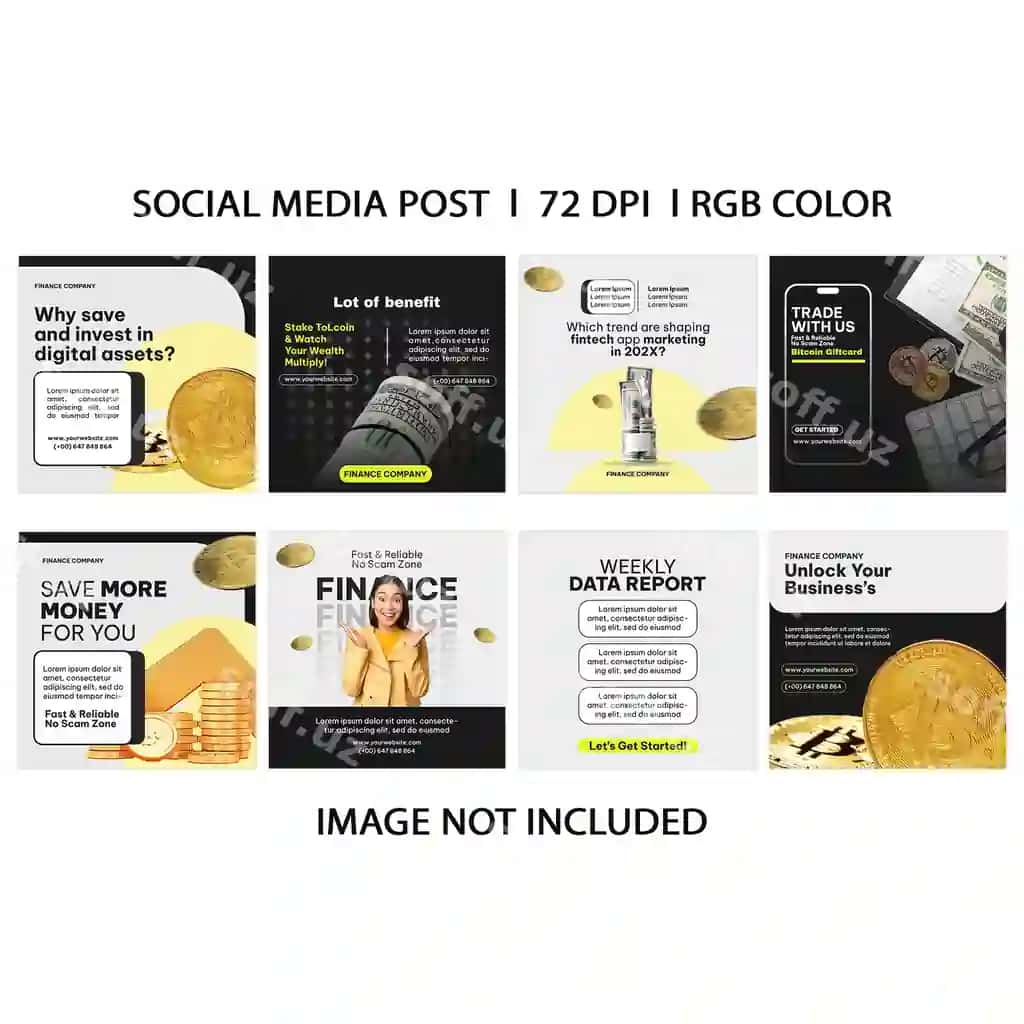 Moliya kompaniyasi Instagram post shablonlari | Finance company instagram post templates
