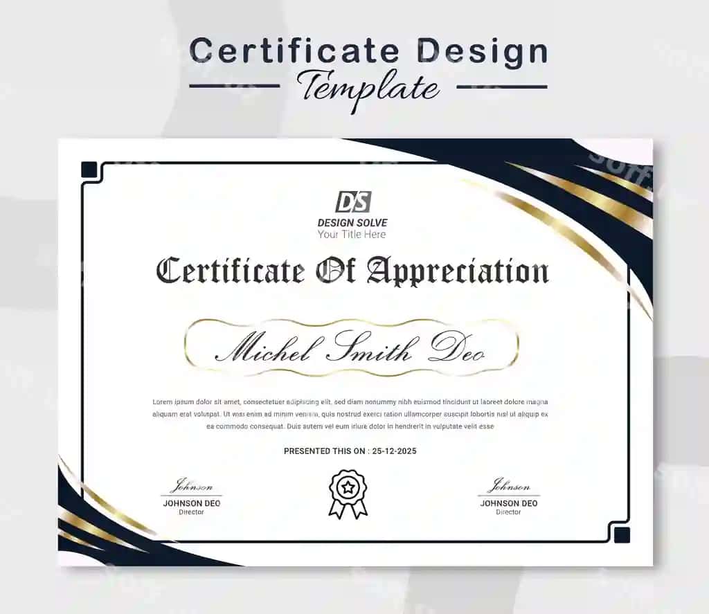 Gradient oltin hashamatli sertifikat | Gradient golden luxury certificate