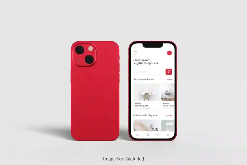 Telefon 13 maketi dizayni izolyatsiya qilingan | Phone 13 mockup design isolated
