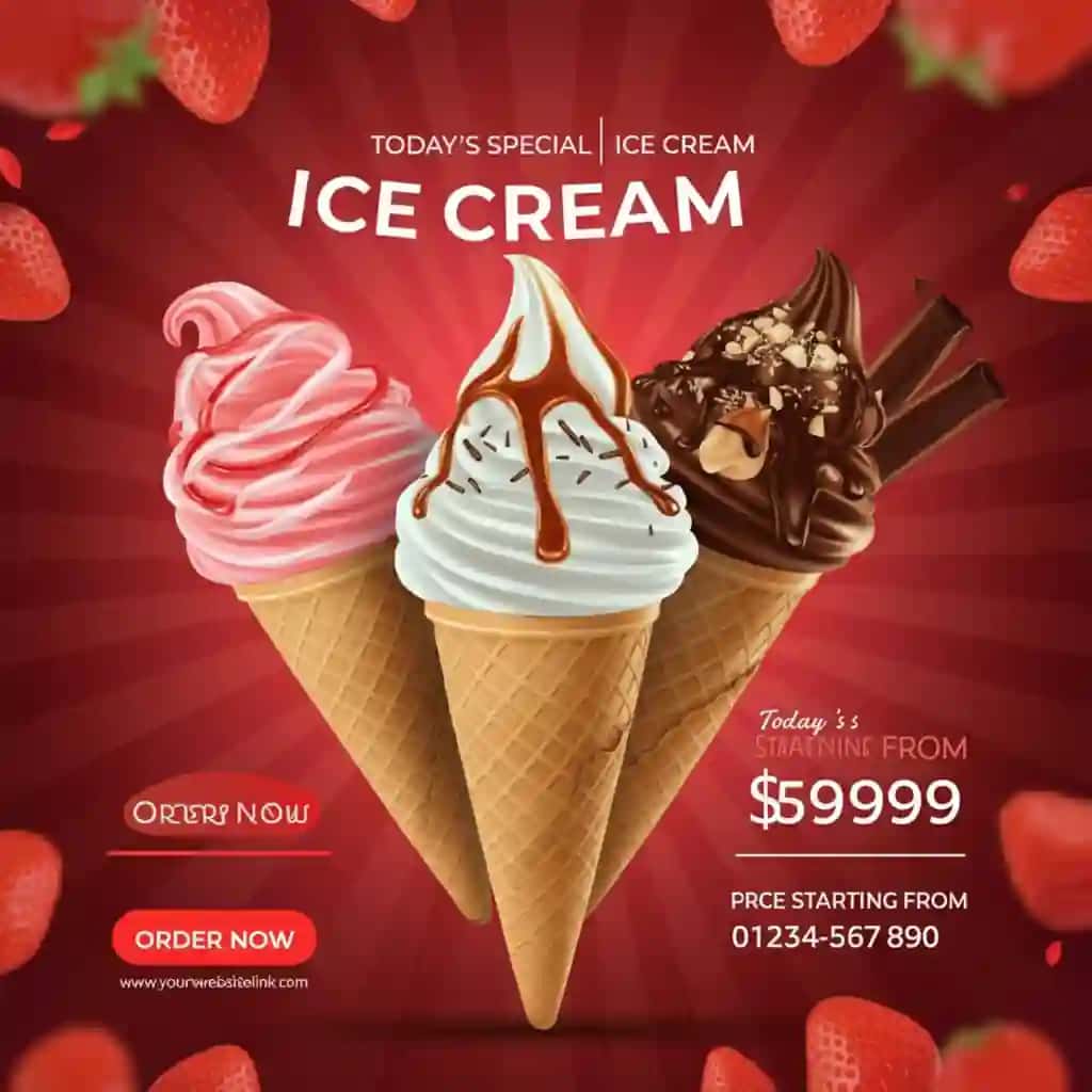 Plakat maxsus muzqaymoq | Poster special ice cream