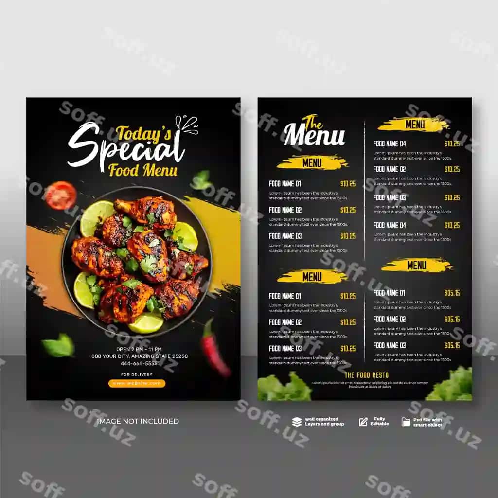 Menyu shablon | Menu template