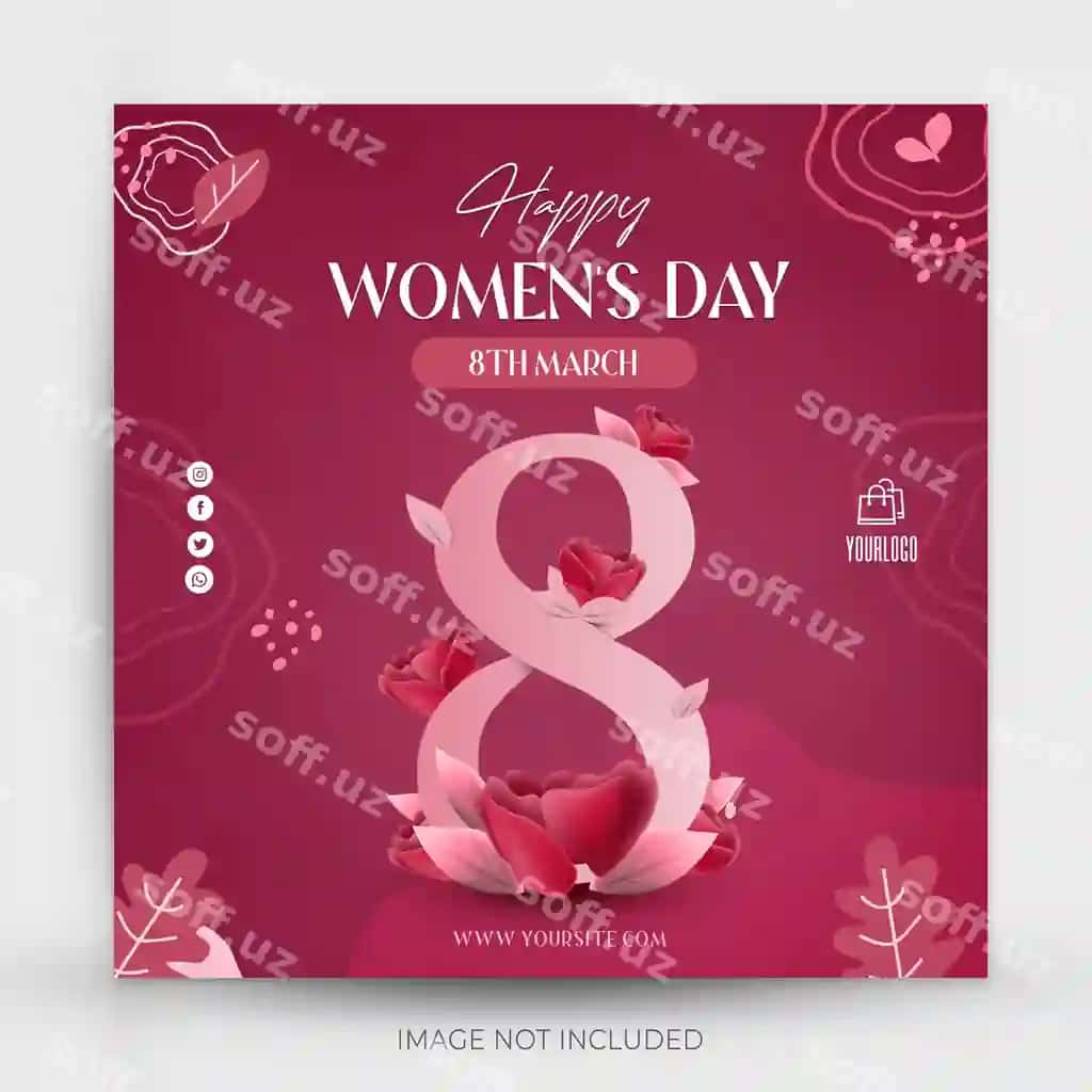Xalqaro Ayollar Kuni post ijtimoiy tarmoqlar gul | International womens day post social media flower