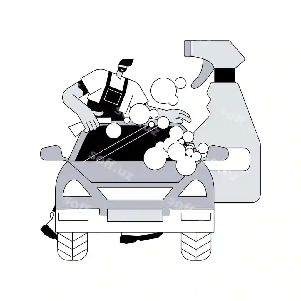 Mashina yuvish xizmati anqariq tushuncha vektor illustratsiyasi | Car wash service abstract concept vector illustration