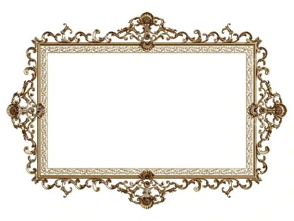 Naqshli bezakli klassik oltin ramka | Classic golden frame with ornament decor