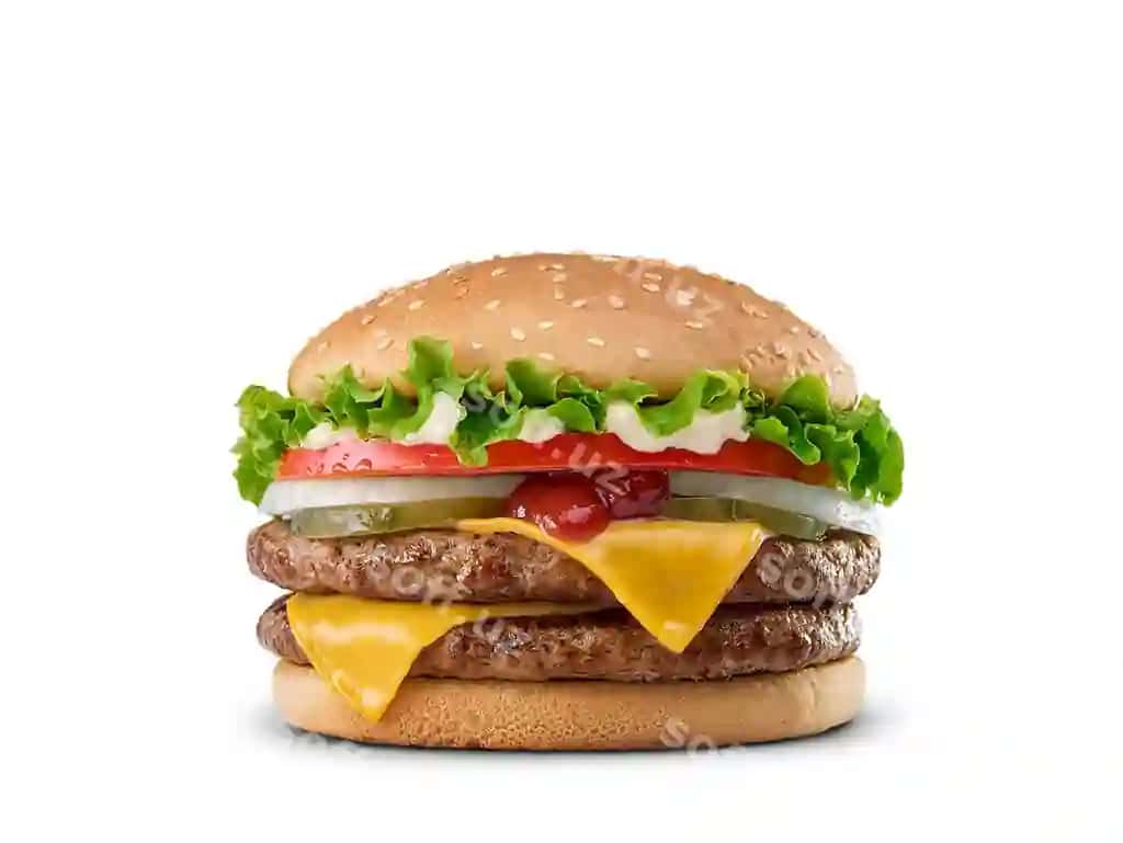 Gamburger davrang oq qora fona | Hamburger isolated white
