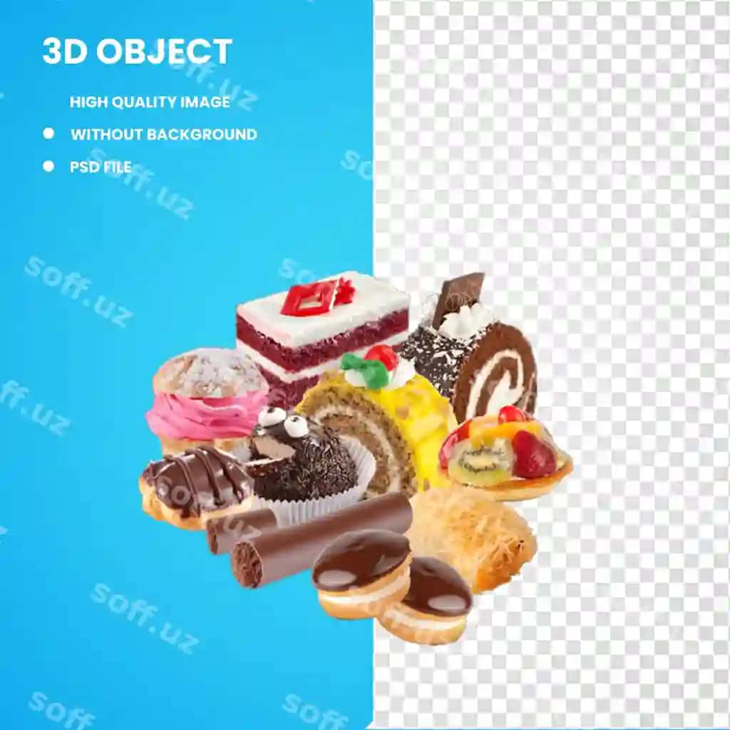 3D Chicago shirin aloqa pekarlik dessert petit four | 3d chicago sweet connection bakery dessert petit four