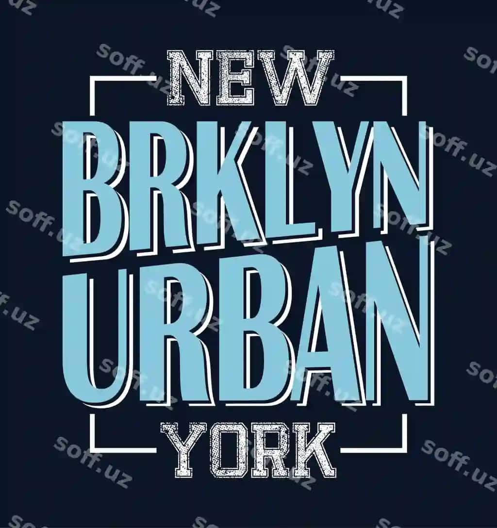 Brooklyn tipografiya bosmasi illustratsiya t-shirt vektor san'at vintage | Brooklyn typography print ilustration t shirt vector art vintage