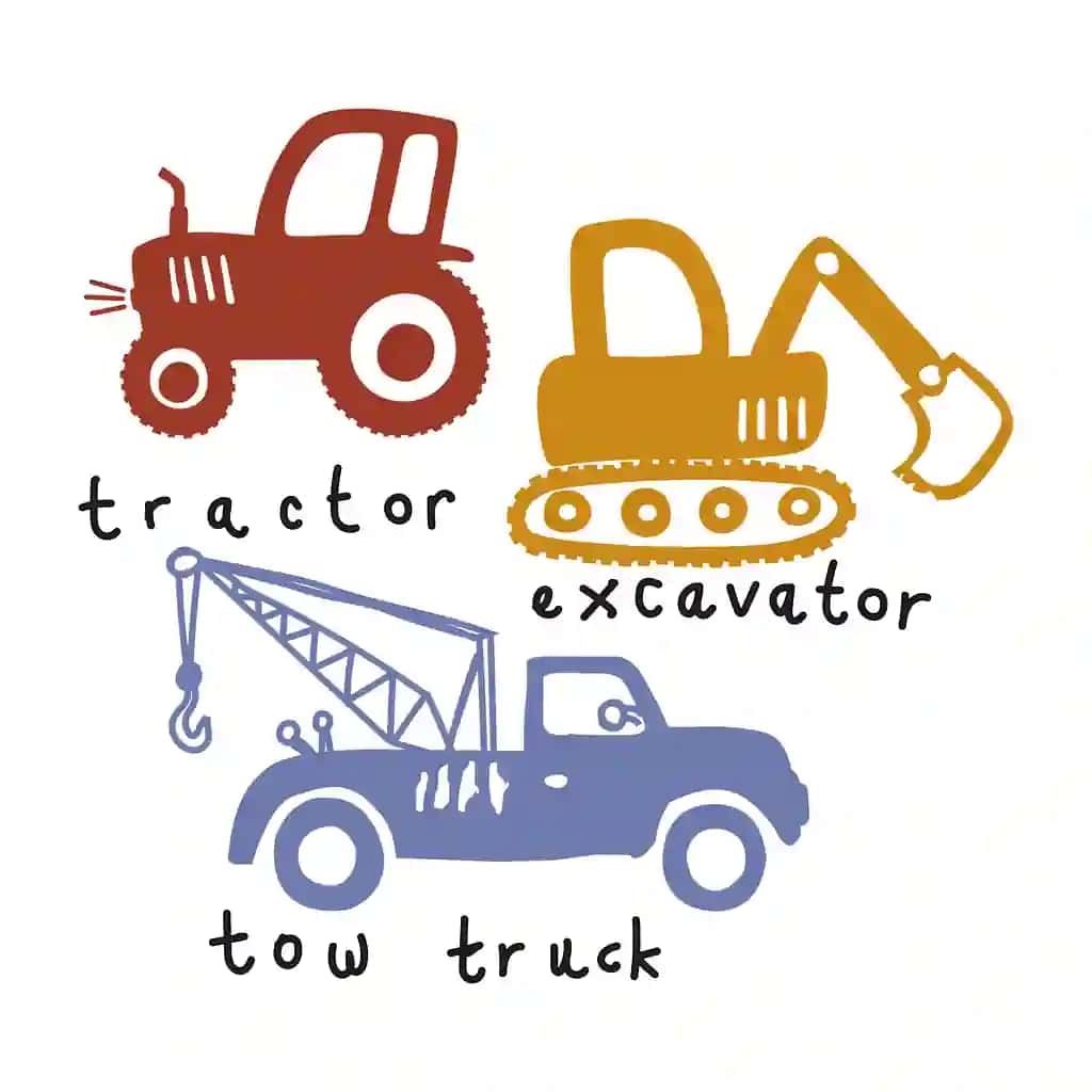 Qurilish transport vositalari siluetlari vektor san'atini o'rnating | Construction vehicles silhouettes set vector art