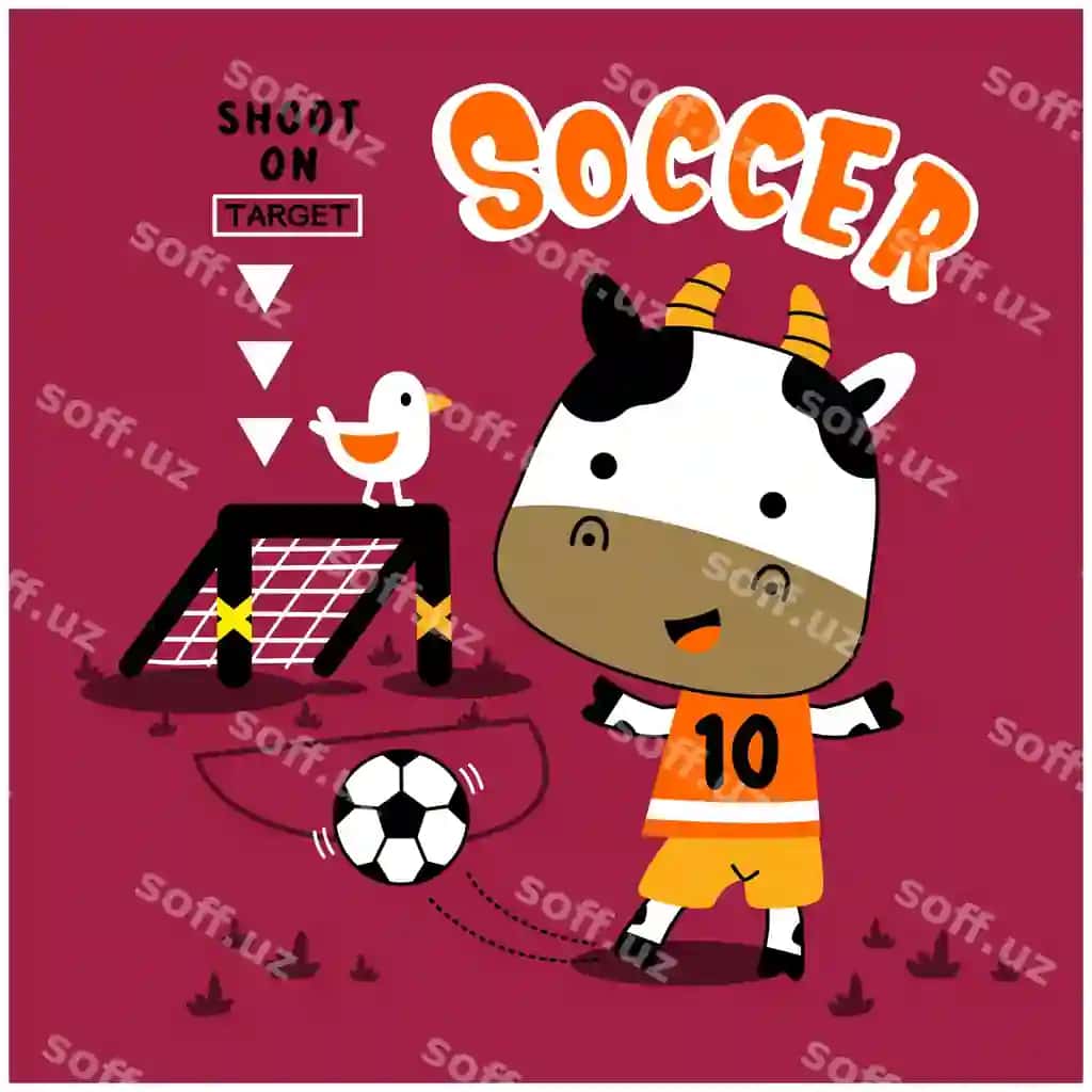 Kichik sigir futbol oyniyotgan gulbishon jiyani kartuni | Little cow playing soccer funny animal cartoon