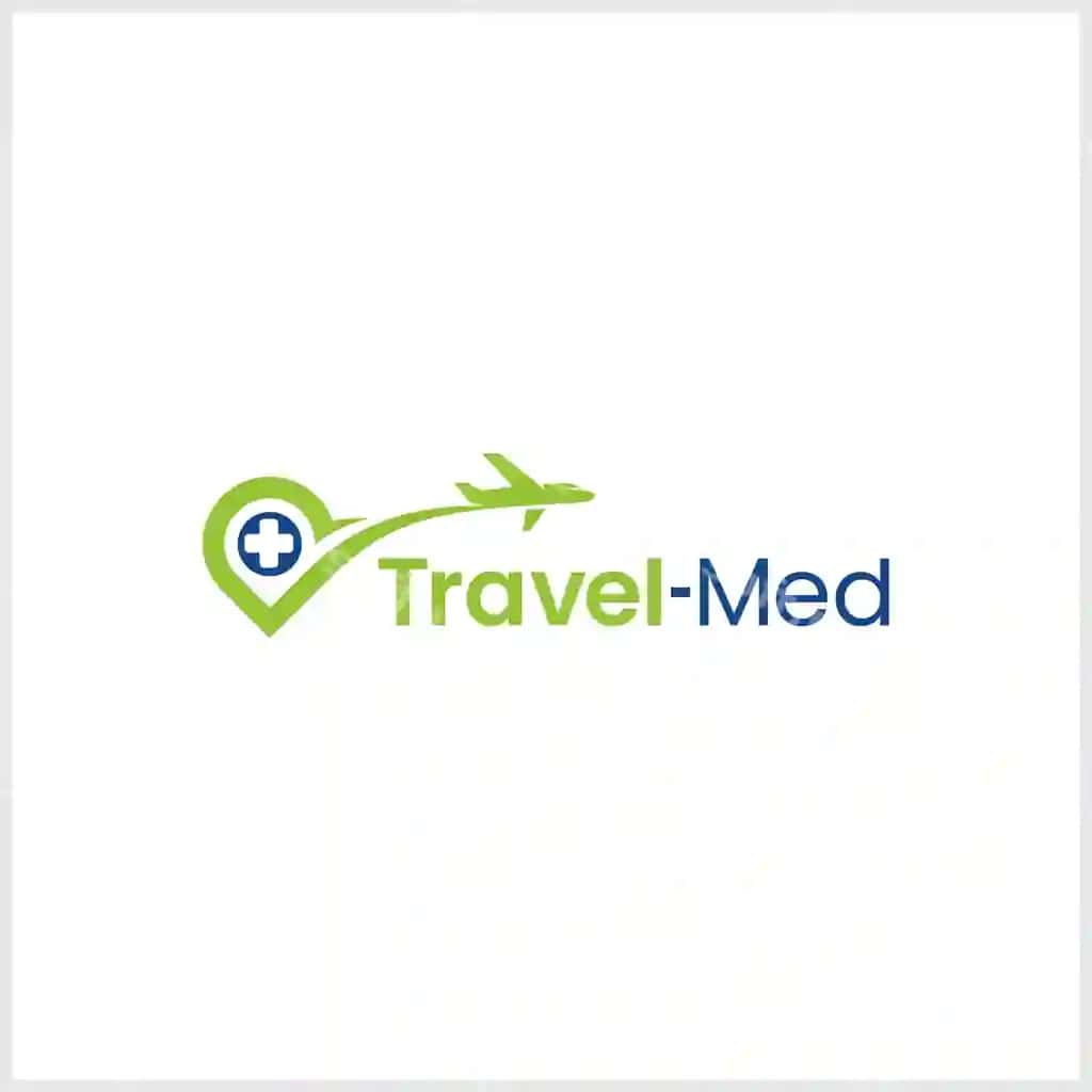 Tibbiy samolyot sayohati logotipi shablonini loyihalash | Medical plane travel logo template design