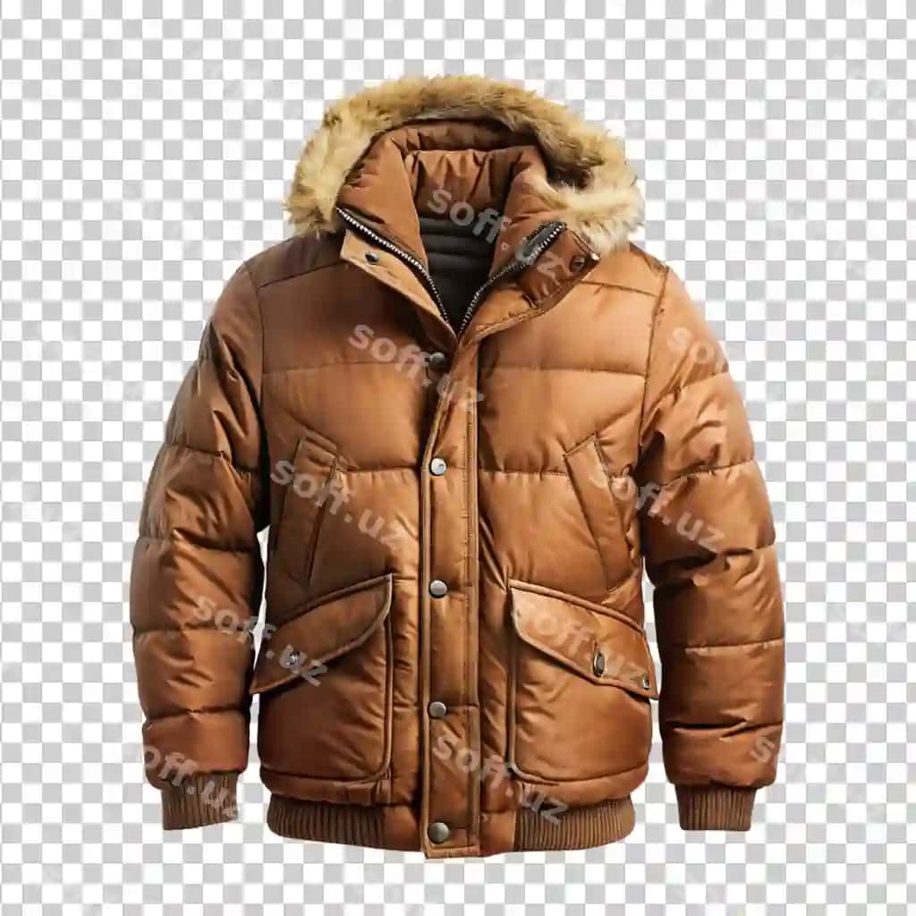 Qishki kurtkaning izolyatsiya qilingan shaffof fon nusxasi | Winter jacket mockup isolated transparent background