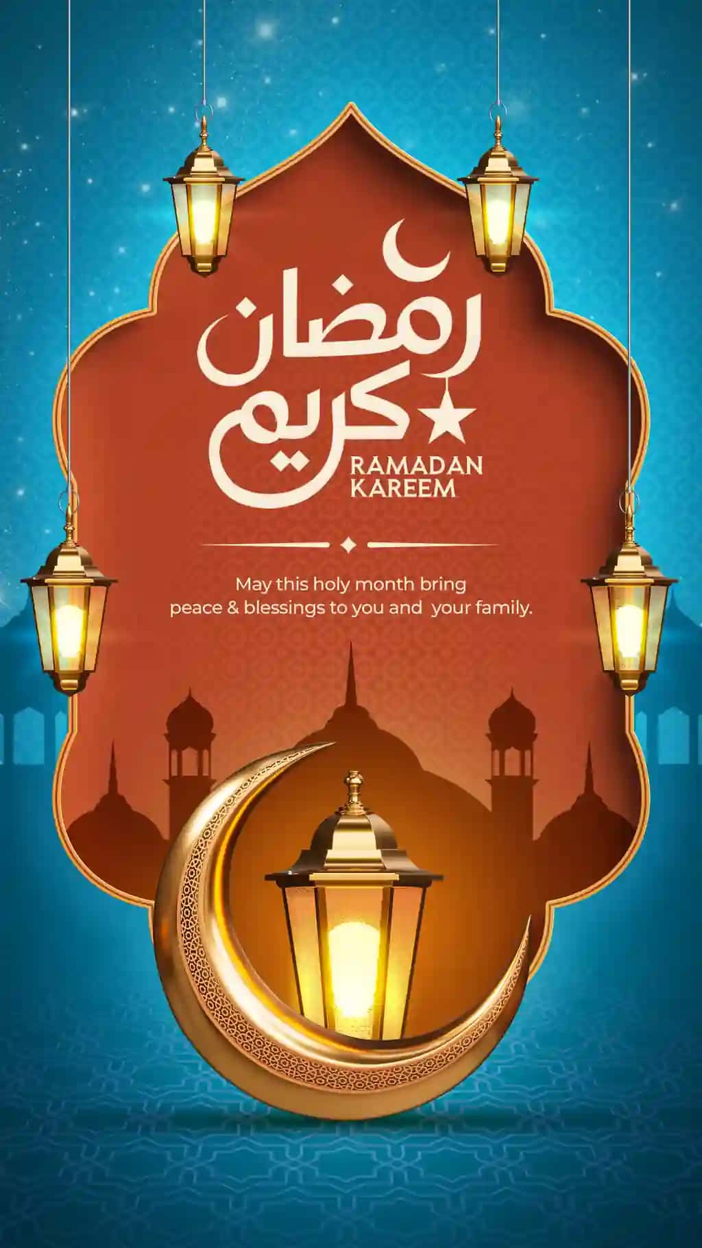 Ramazon karim an'anaviy islom festivali hikoyasi dizayn shabloni | Ramadan kareem traditional islamic festival story design template