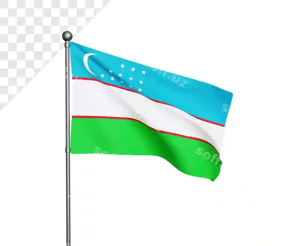 O'zbekiston bayrog'ining 3D illyustratsiyasi | 3d uzbekistan flag illustration