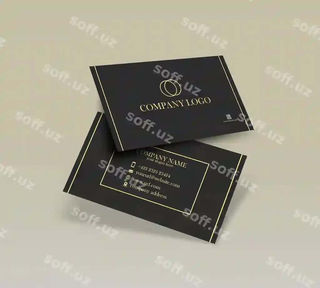 Bepul psd qora mavzuli hashamatli tashrif qog'ozi | Free psd black theme luxury business card