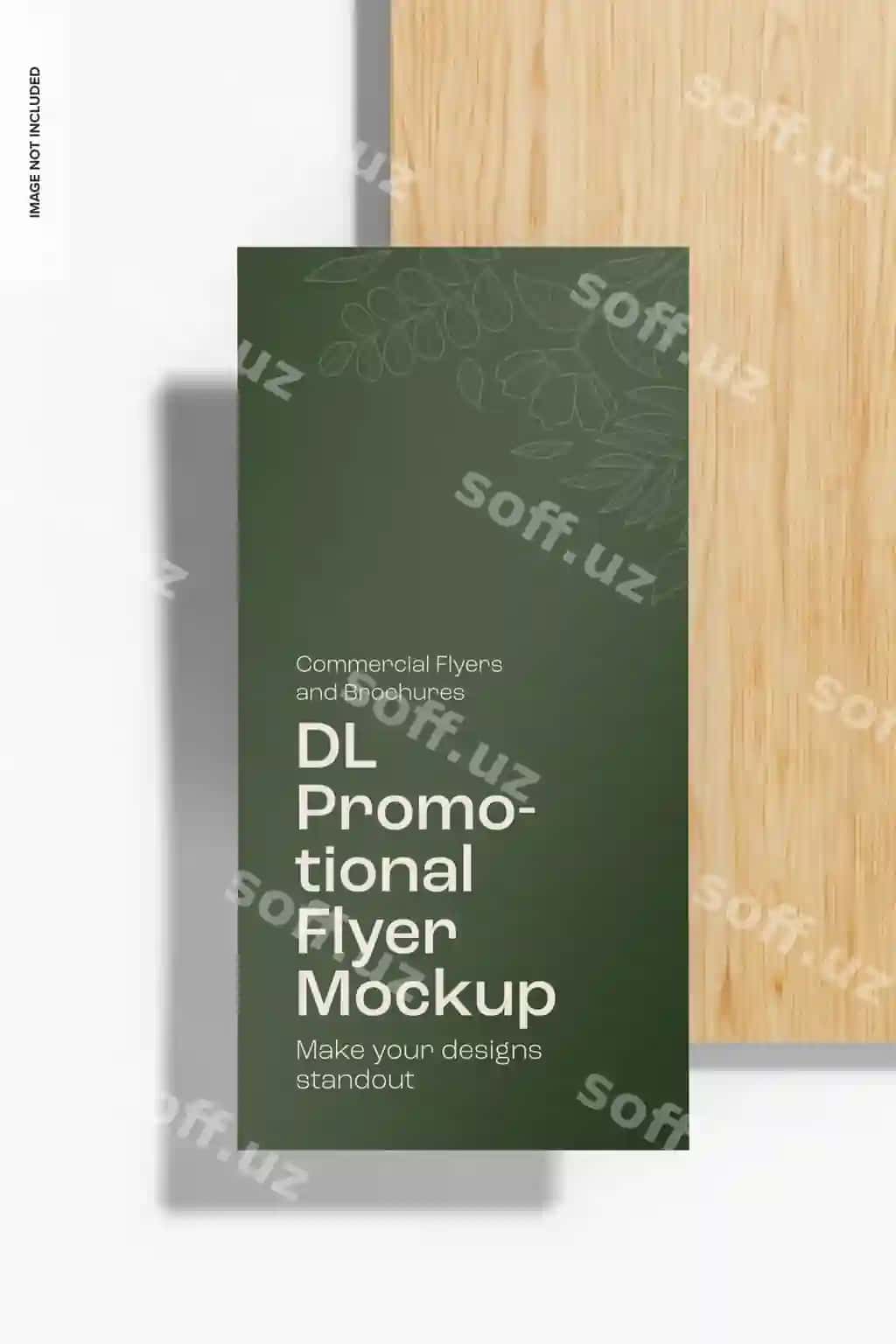 DL reklama flyeri modeli yuqori ko'rinish | Dl promotional flyer mockup top view