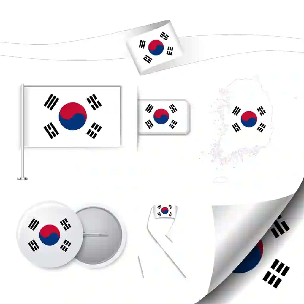 Janubiy Koreya bayrog'i bilan ish yuritish to'plami | Stationery collection with flag south korea idesign