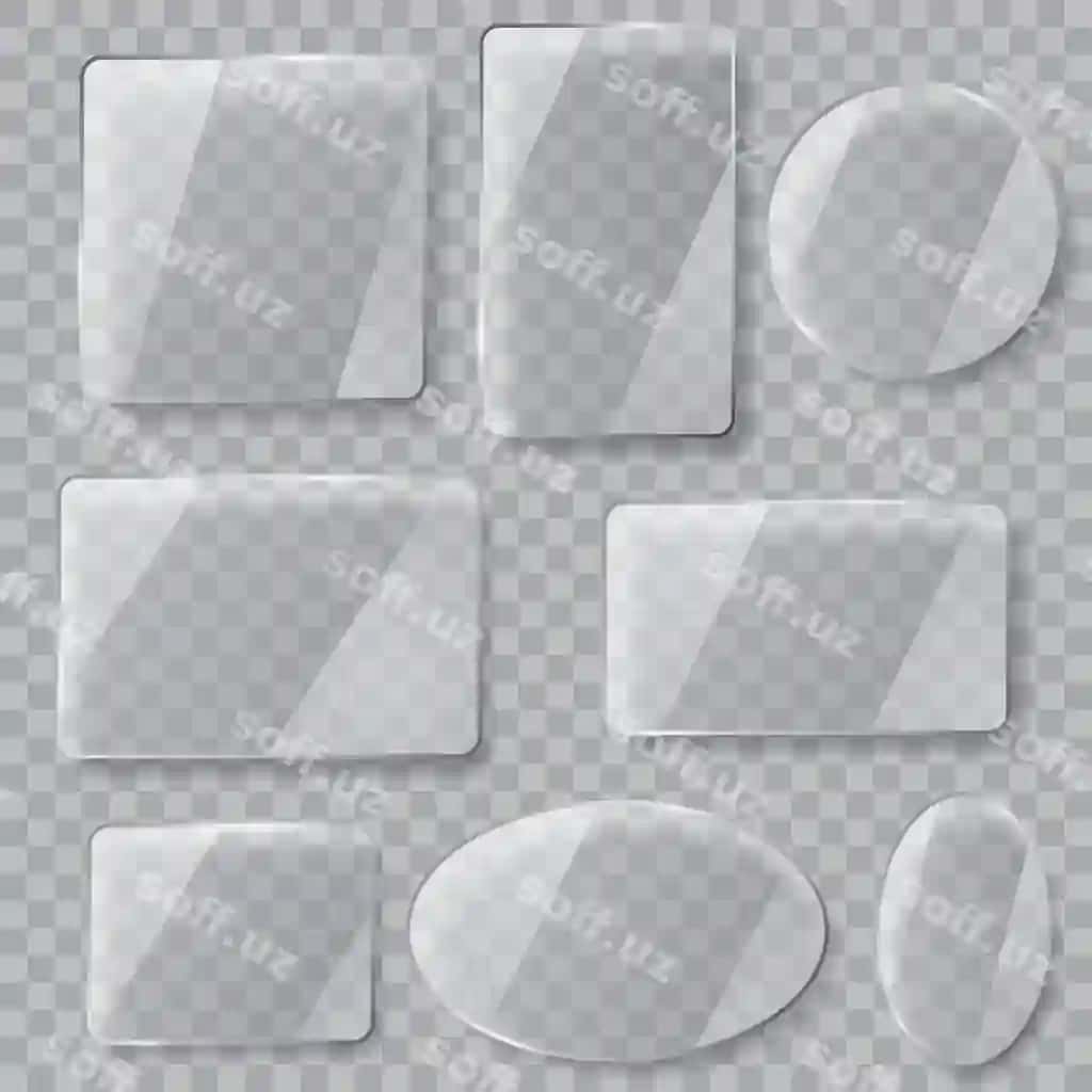Shaffof shisha plitalarni turli shakllarga o'rnating | Set transparent glass plates different shapes