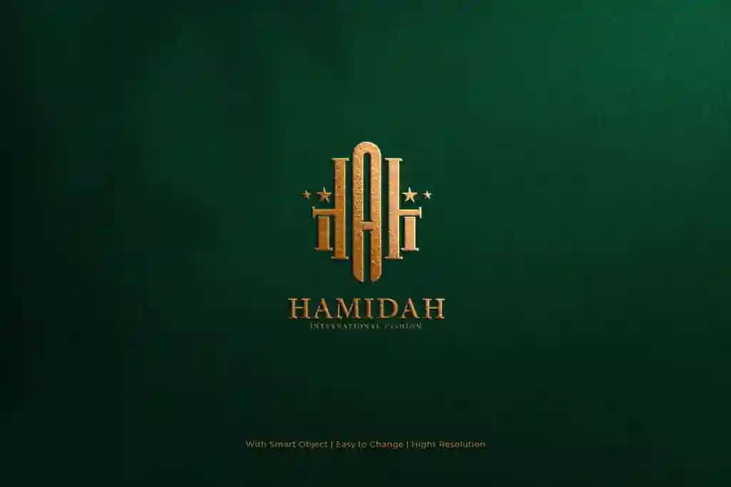 Oltin rangli naqshinkor logotip maketi | Golden embossed logo mockup