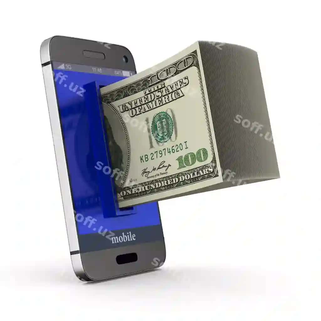 Telefon puli oq yuzda izolyatsiyalangan 3d illustratsiyasi | Phone money white surface isolated 3d illustration