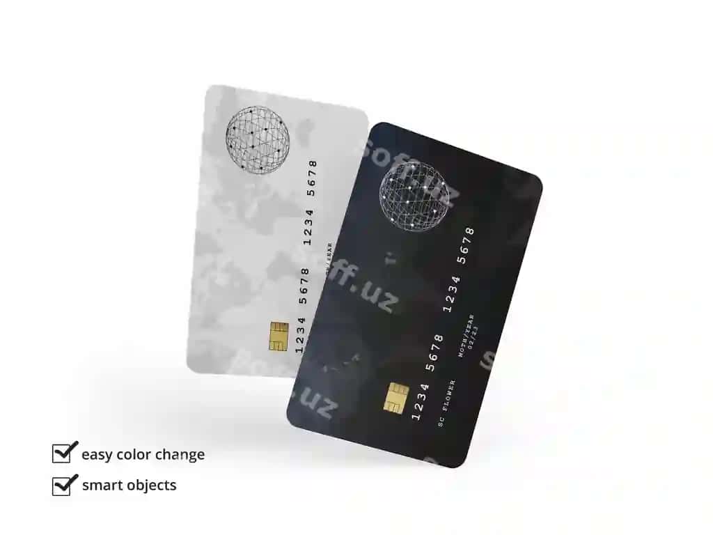 Kredit karta namuna ajraltirilgan | Credit card mockup isolated
