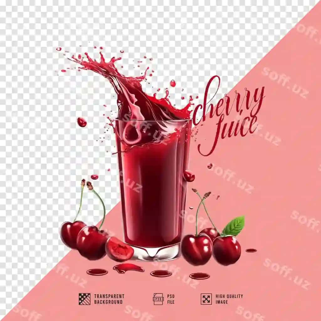 HD sifatli fonsiz gilos sharbati | Cherry juice without background hd quality