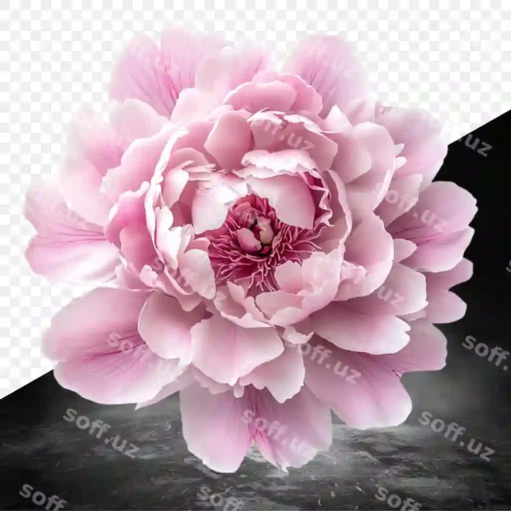 Gul binafsha oq rangda, qora orqa fonda. | Flower that is pink white with black background