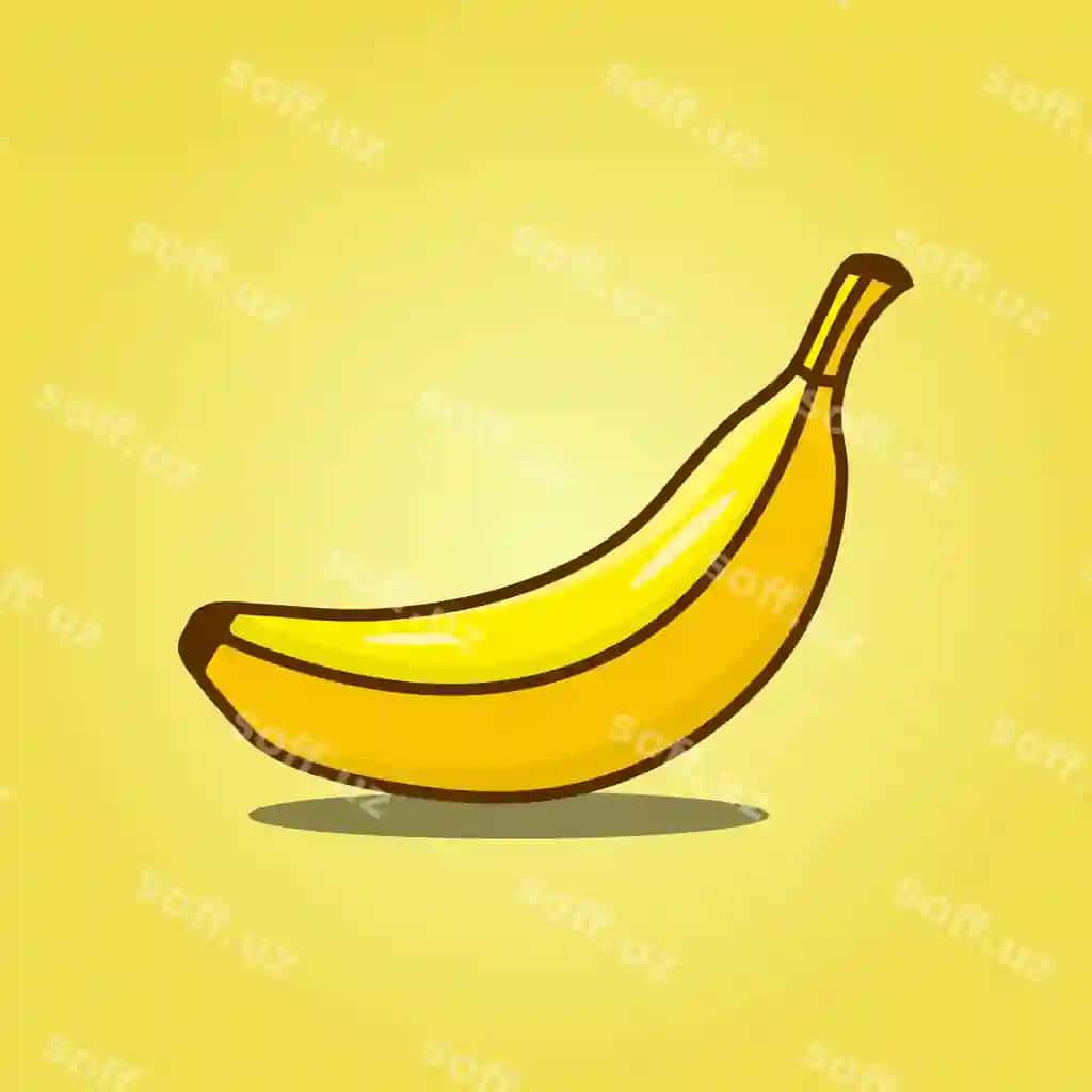 Banan vektorli izolyatsiyalangan meva vektorli illyustratsiya dizayni | Banana vector isolated fruit vector illustration design
