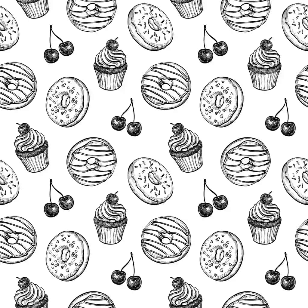 Shirinliklar bilan choksiz naqsh | Seamless pattern with sweets